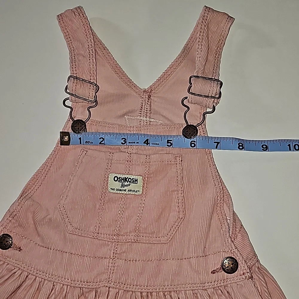 OshKosh B'gosh Toddler 3T Jumper Dress Pink Corduroy Overall Skirt Skirtall